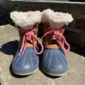 Kids Winter Boot-GAP Duck Boots Brown, Pink, & Navy 11T